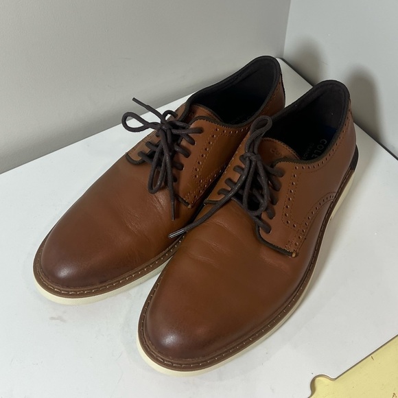 Brand New Cole Haan 9.5 GrandSeries Brown Leather Classic Oxford Dress Shoe - Picture 2 of 12